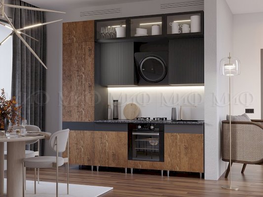 Кухонный гарнитур Техно-5 2,4 м Компановка 2 (Миф)